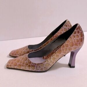 Paul MELIAN All Leather Faux Skin Leather Pumps High Heels Sz 8.5